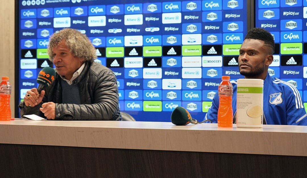 Alberto Gamero en rueda de prensa tras la victoria de Millonarios sobre Envigado.