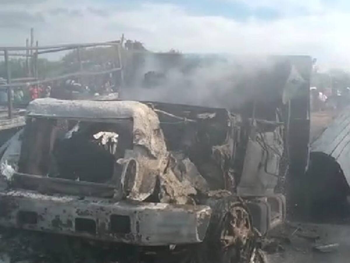 5 heridos al explotar dos camiones cisternas en Maicao