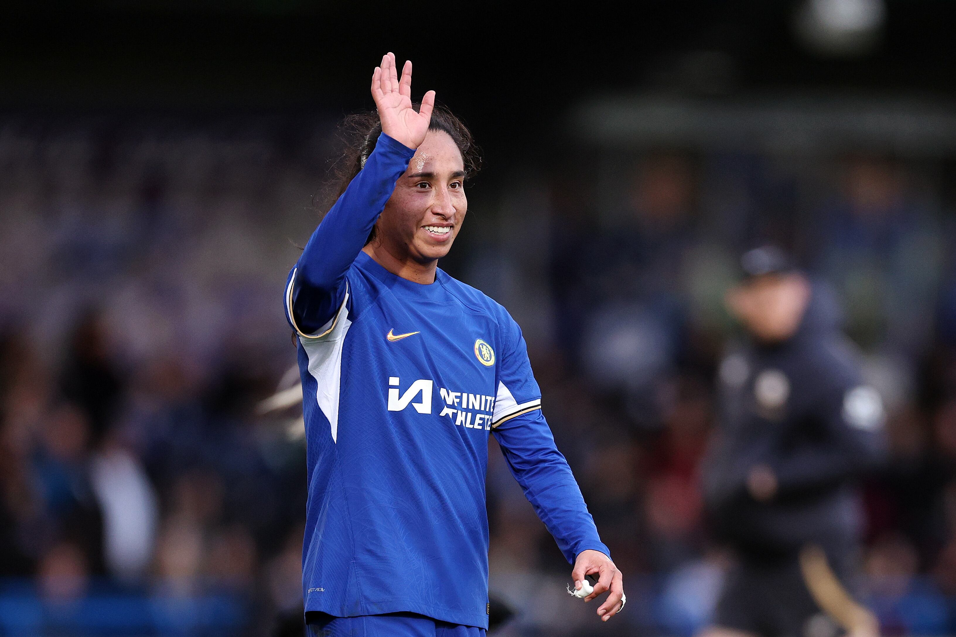 Mayra Ramírez, delantera colombiana del Chelsea femenino. (Photo by Warren Little/Getty Images)