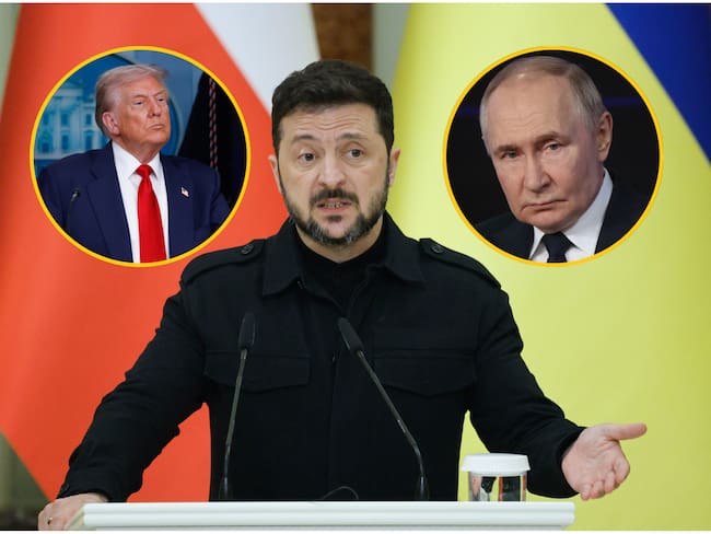 Zelenski, Trump y Putin. Foto: EFE/ Getty Images.