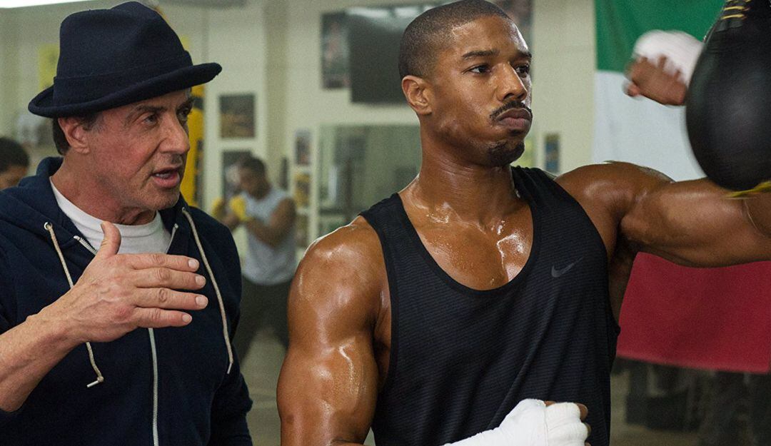 Sylvester Stallone y Michael B. Jordan en Creed