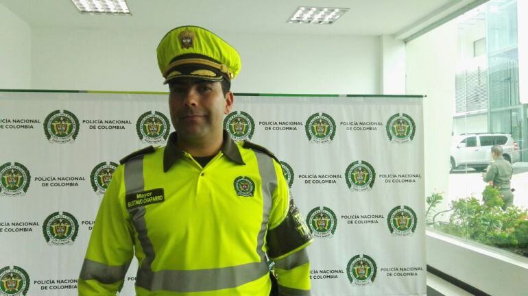El Comandante de la Policía de Tránsito de Barranquilla mayor Gustavo Chaparro.