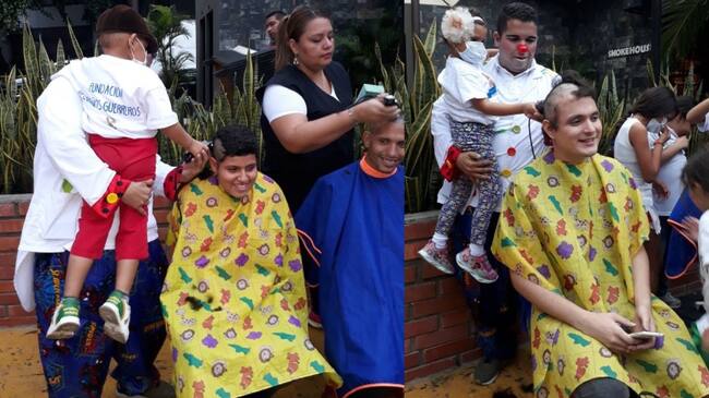 Corte de cabello de voluntarios en Cúcuta por los niños con cáncer