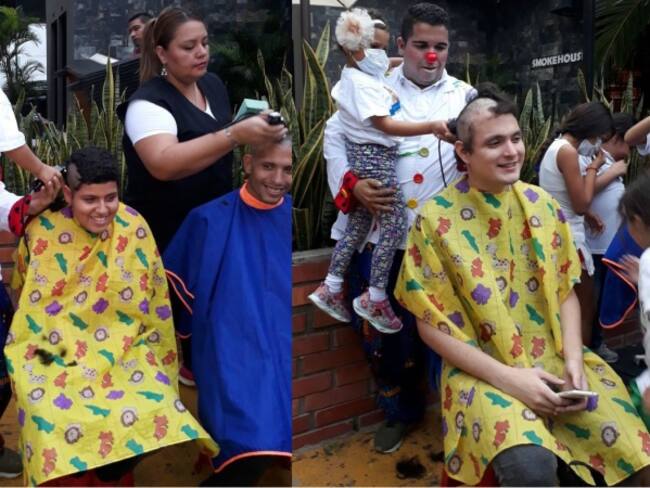 Corte de cabello de voluntarios en Cúcuta por los niños con cáncer