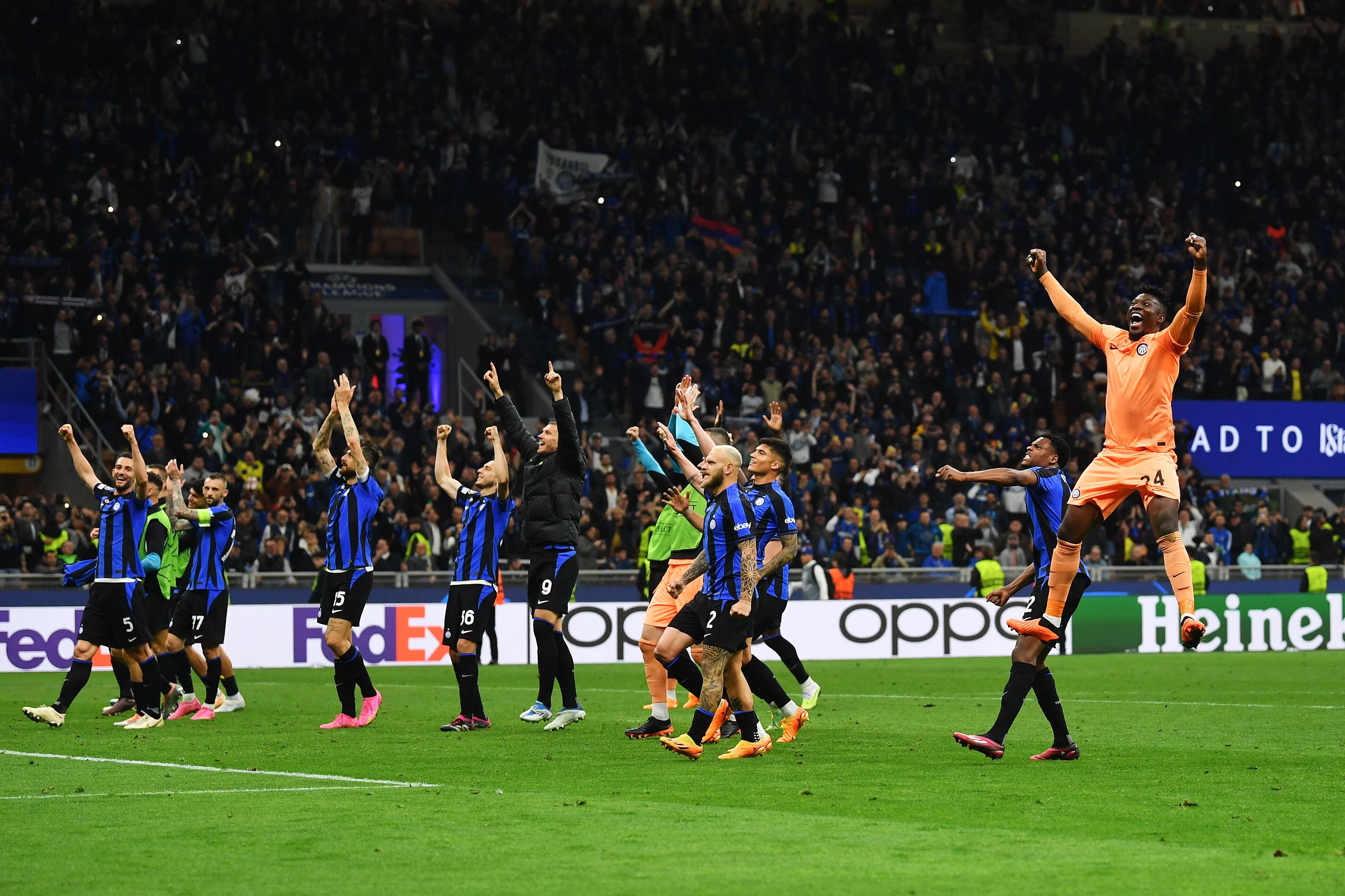 Inter celebra la clasificación a la final de la Champions League luego de 13 años. (Photo by Valerio Pennicino - UEFA/UEFA via Getty Images)