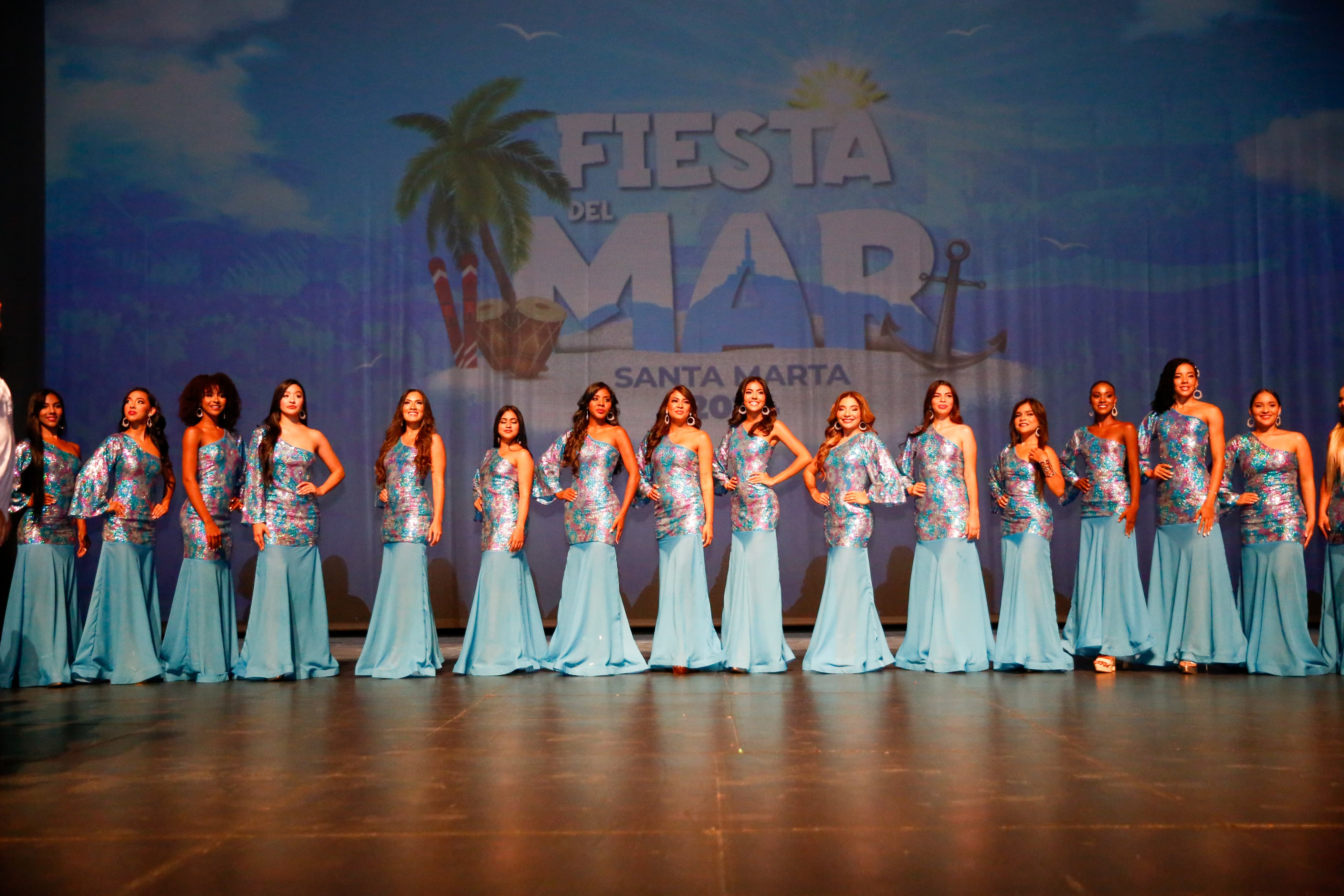 Candidatas al título de Capitana Distrital del Mar 2024 . Alcaldía de Santa Marta