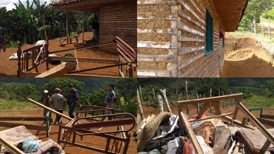 Desde la zona se informó que las familias fueron desplazadas de sus viviendas y obligadas a salir, en compañía de los menores de edad. Foto: Comunidad Misak