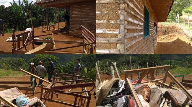 Desde la zona se informó que las familias fueron desplazadas de sus viviendas y obligadas a salir, en compañía de los menores de edad. Foto: Comunidad Misak
