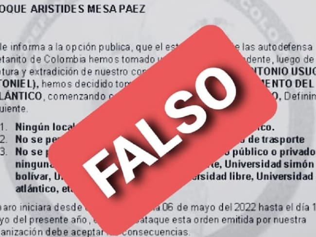 El panfleto está circulando en redes sociales