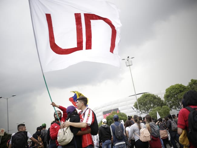Estudiantes de la universidad Nacional, marchan en Bogotá