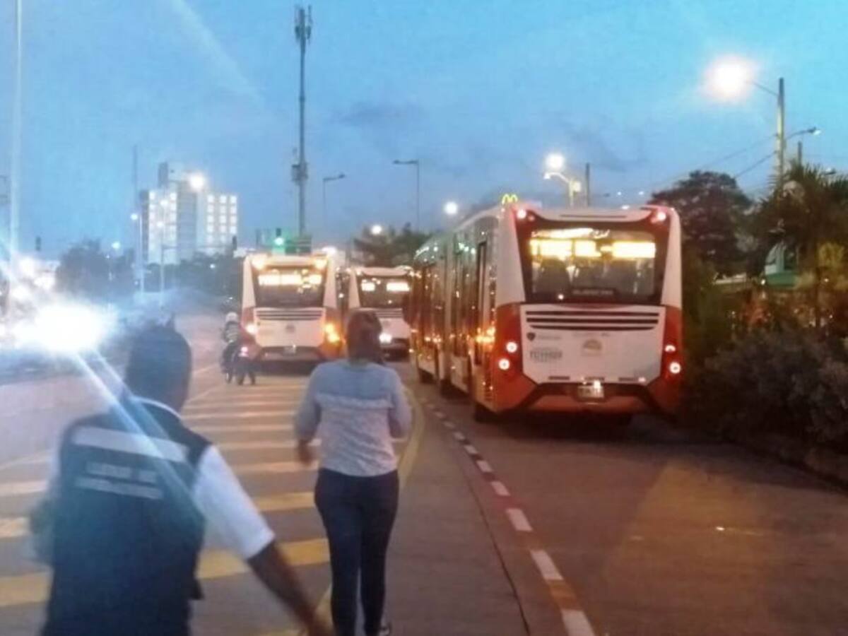 Transcaribe nuevamente se vio afectado por protesta de estudiantes