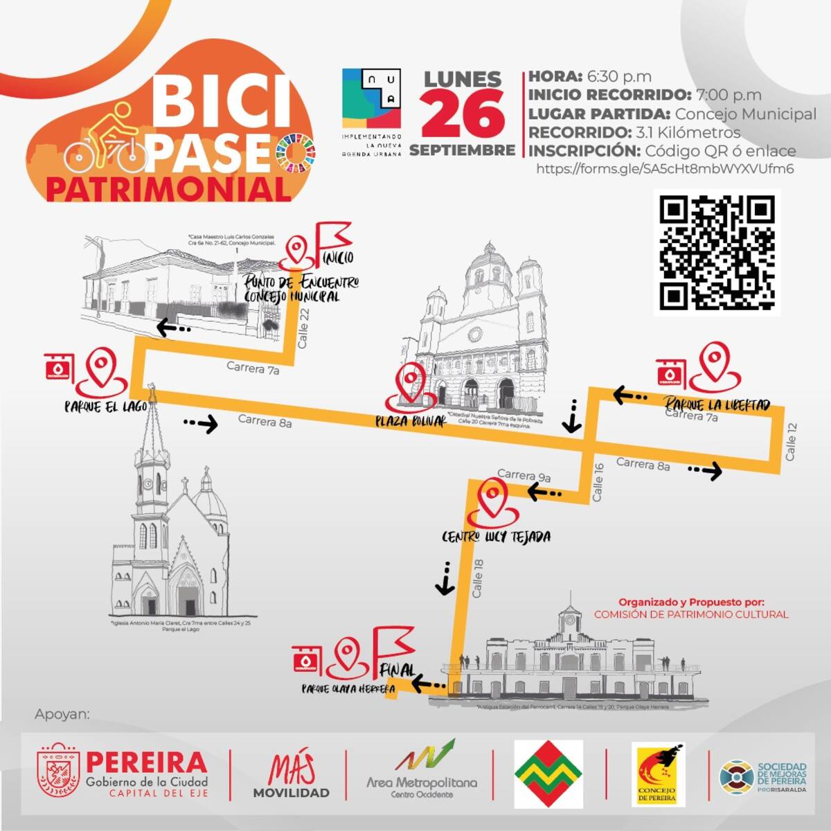 Pereira se prepara para el primer Bicipaseo Patrimonial