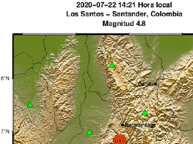 Temblor sacudió a Santander a las 2 y 21 minutos