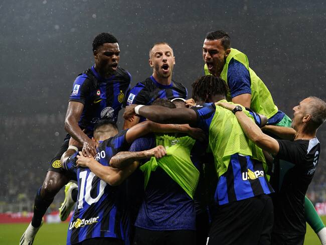 Inter celebrando el 4-1 ante el Milan. (Photo by Pier Marco Tacca/Getty Images)
