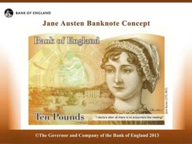Jane Austen aparecerá en los billetes de 10 libras a partir de 2017