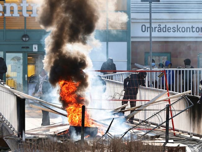 Marchas y quema del Corán en Suecia