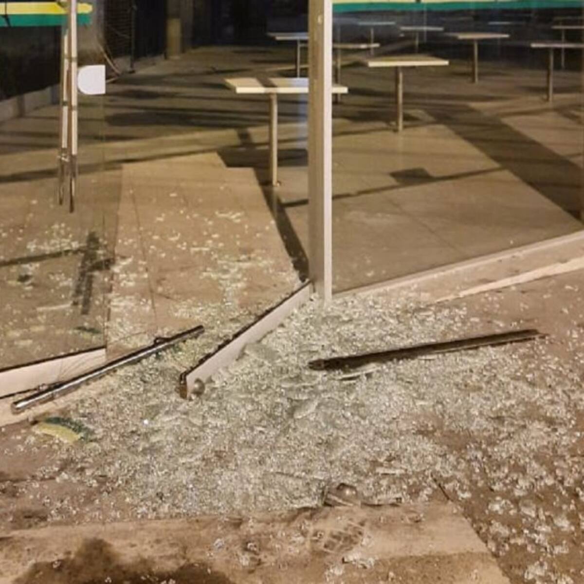 Destrozos en la Terminal de Transporte tras las marchas en Manizales