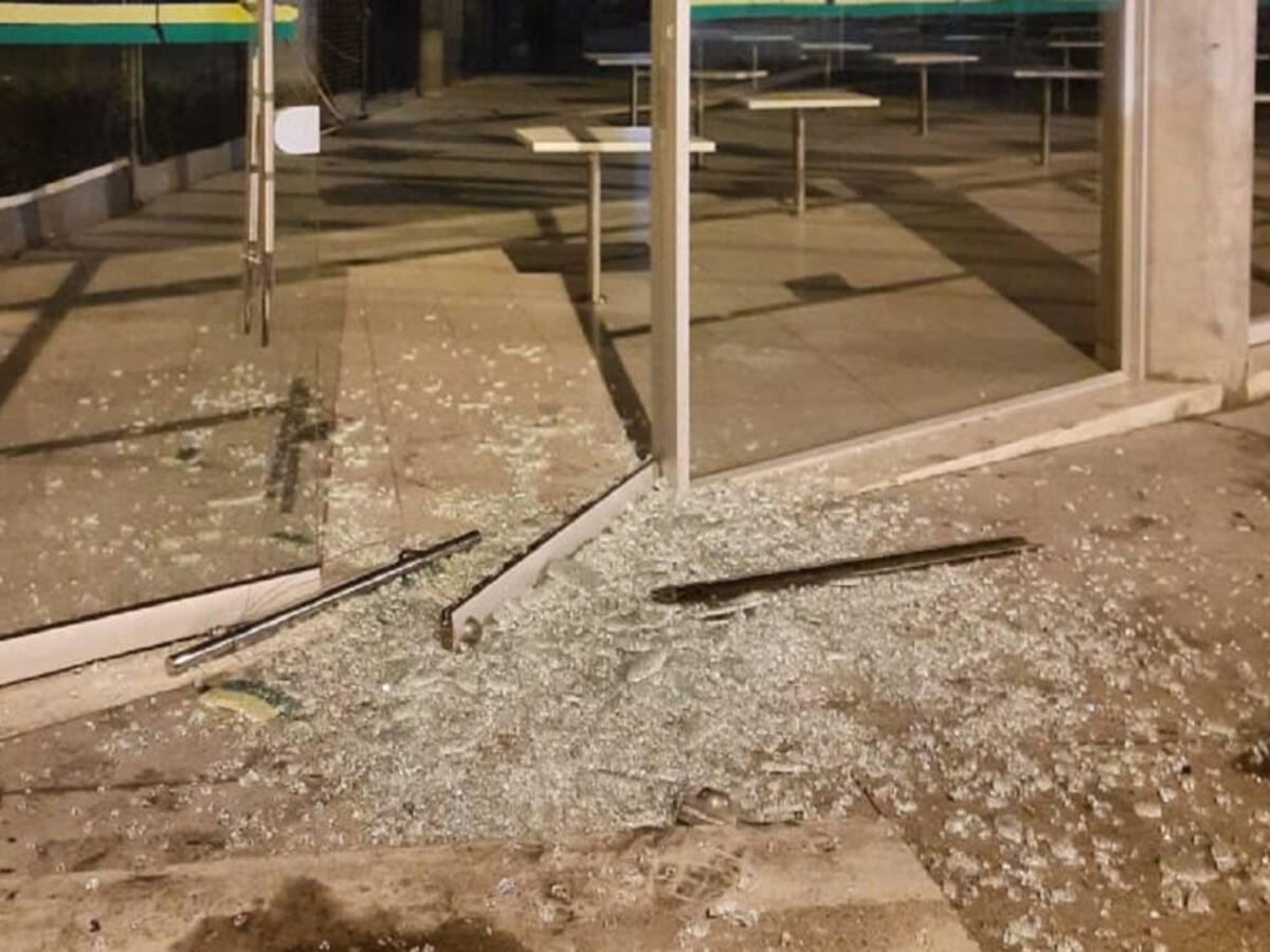 Destrozos en la Terminal de Transporte tras las marchas en Manizales