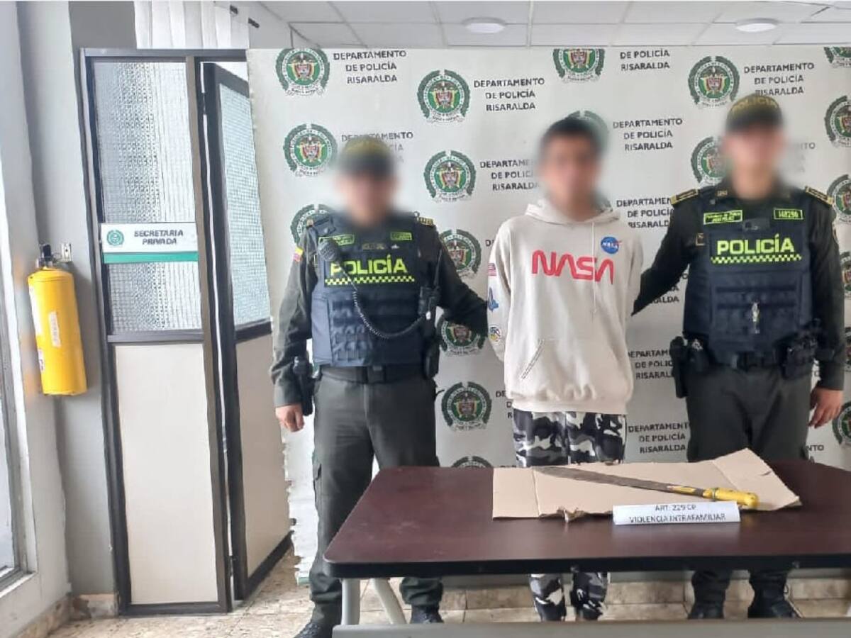 Capturado hombre en Risaralda que intentó agredir con machete a su compañera sentimental embarazada
