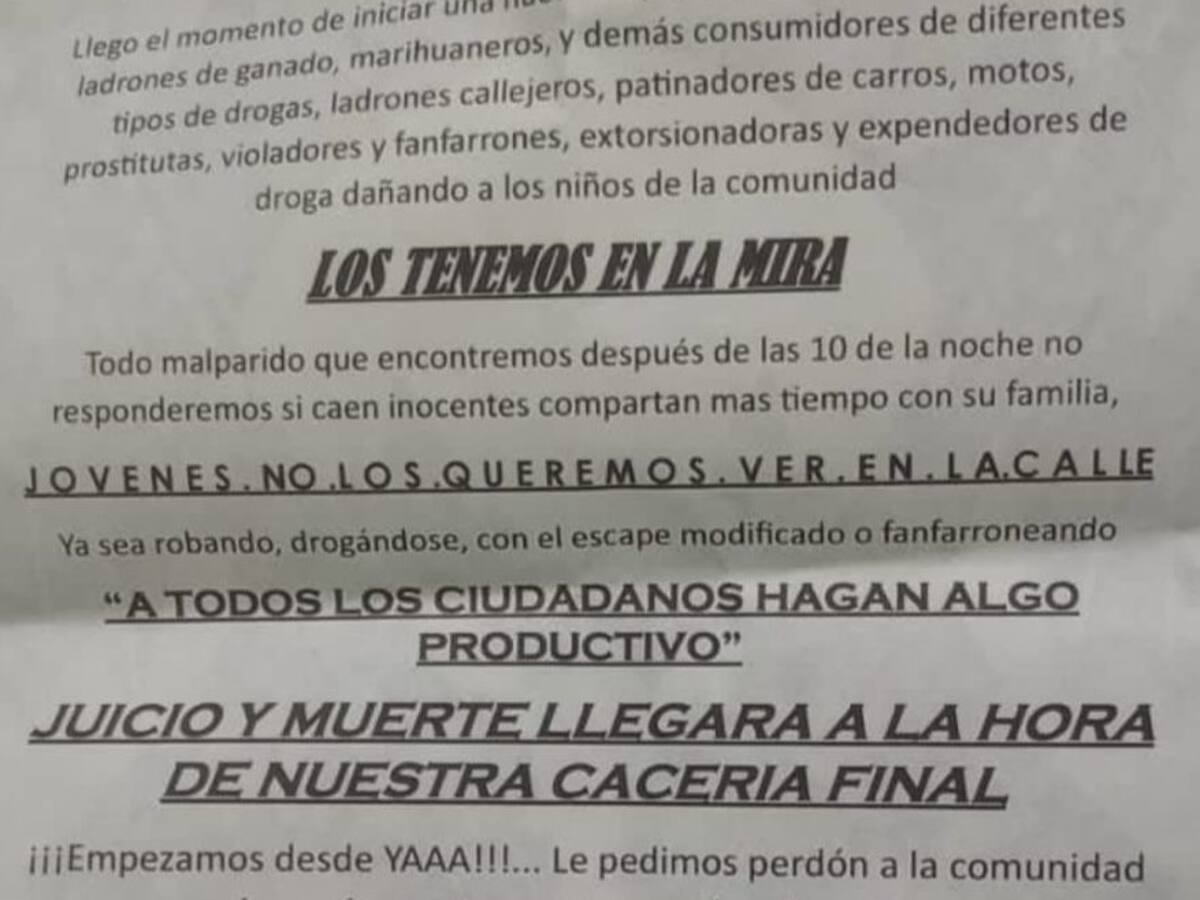Temor por amenazas a ciudadanos en Pupiales