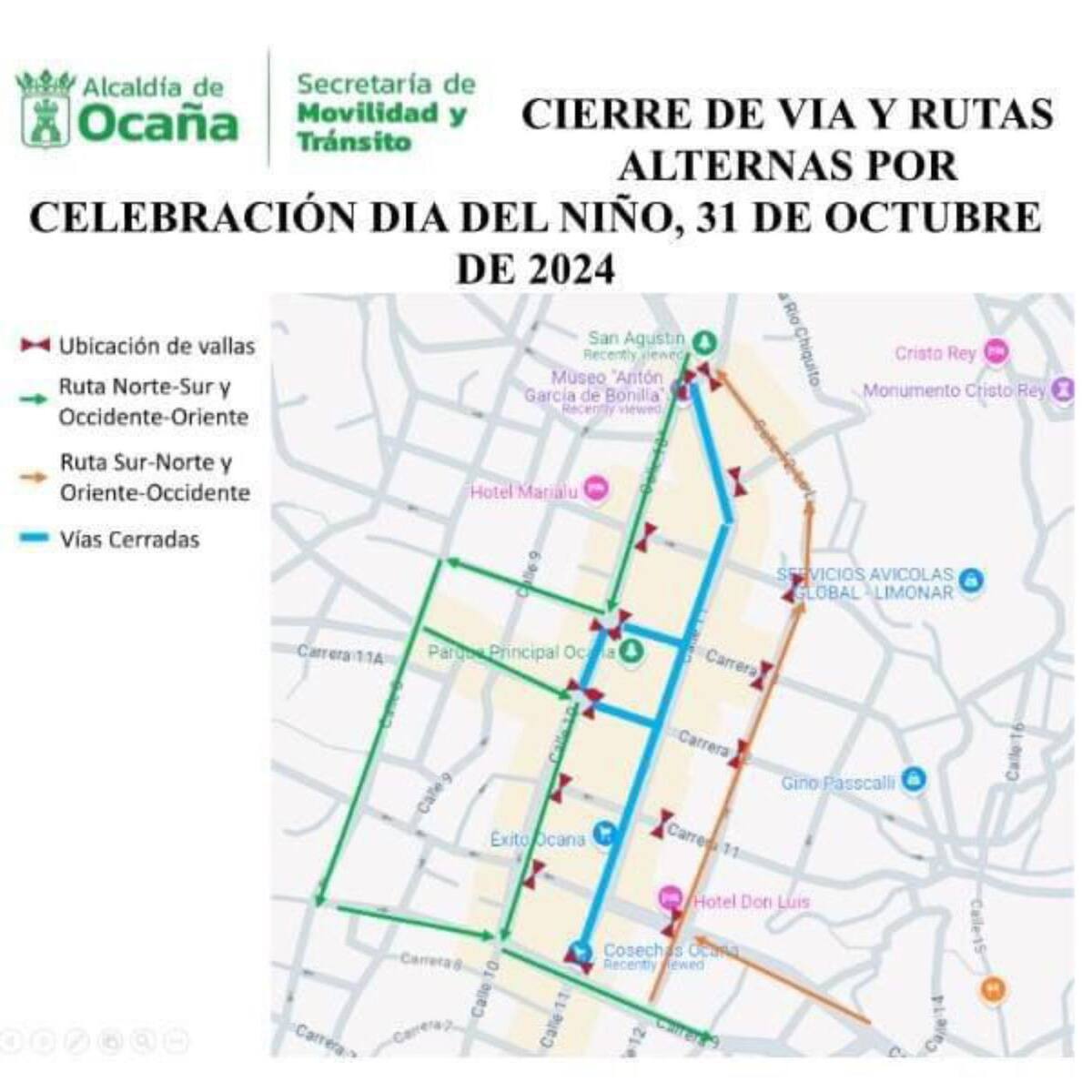 Ocaña también tendrá cierres viales para la celebración de Halloween
