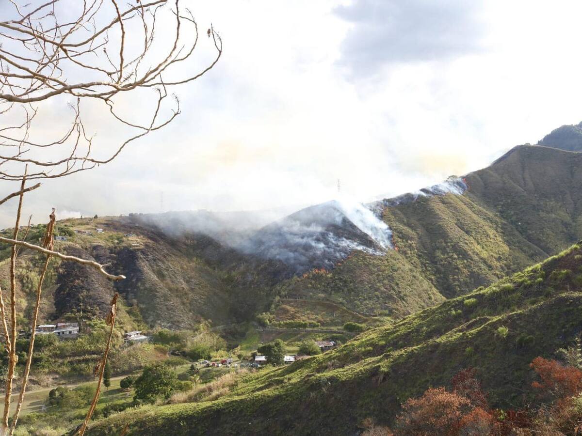 Incendio forestal en Pilas del Cabuyal, oeste de Cali, deja dos bomberos lesionados