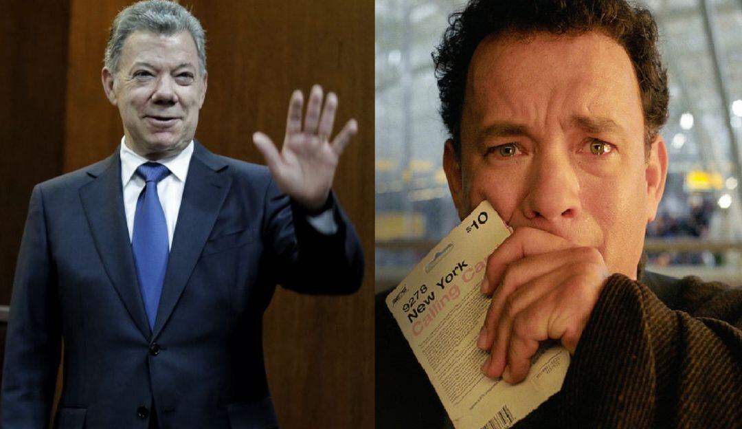 Juan Manuel Santos y Tom Hanks 