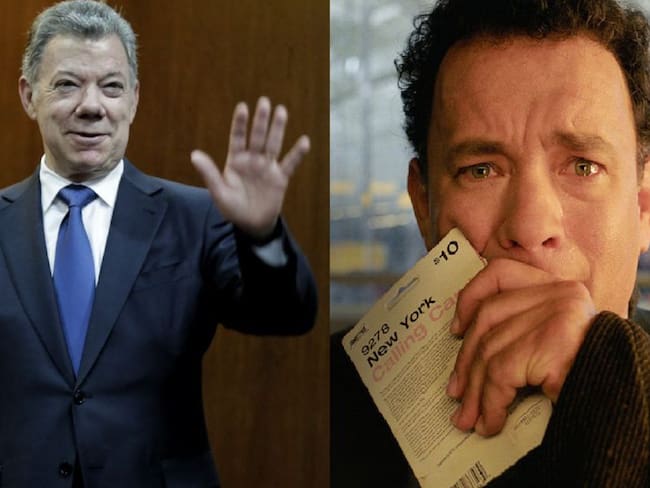 Juan Manuel Santos y Tom Hanks 