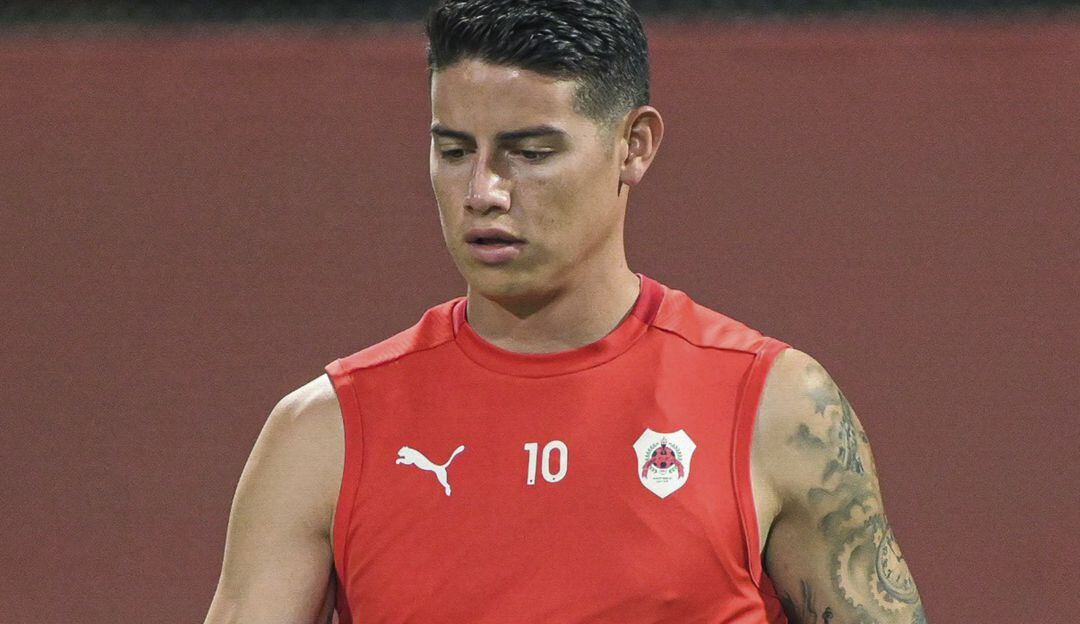 James Rodríguez entrenando con el Al-Rayyan en 2021