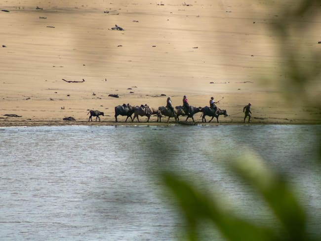 Habitantes de la Amazonía transitan por la ribera del río Amazonas.|Foto: Sara Alejandra Medellin