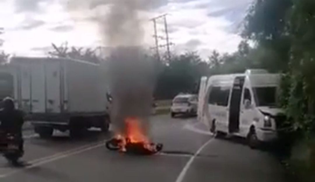 Accidente en la vía Ibagué - El Espinal