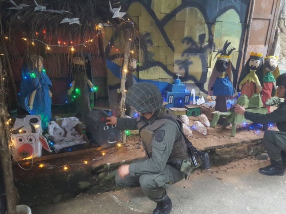 El pesebre que construyó la Policía en una de las zonas donde más los ataca el ELN