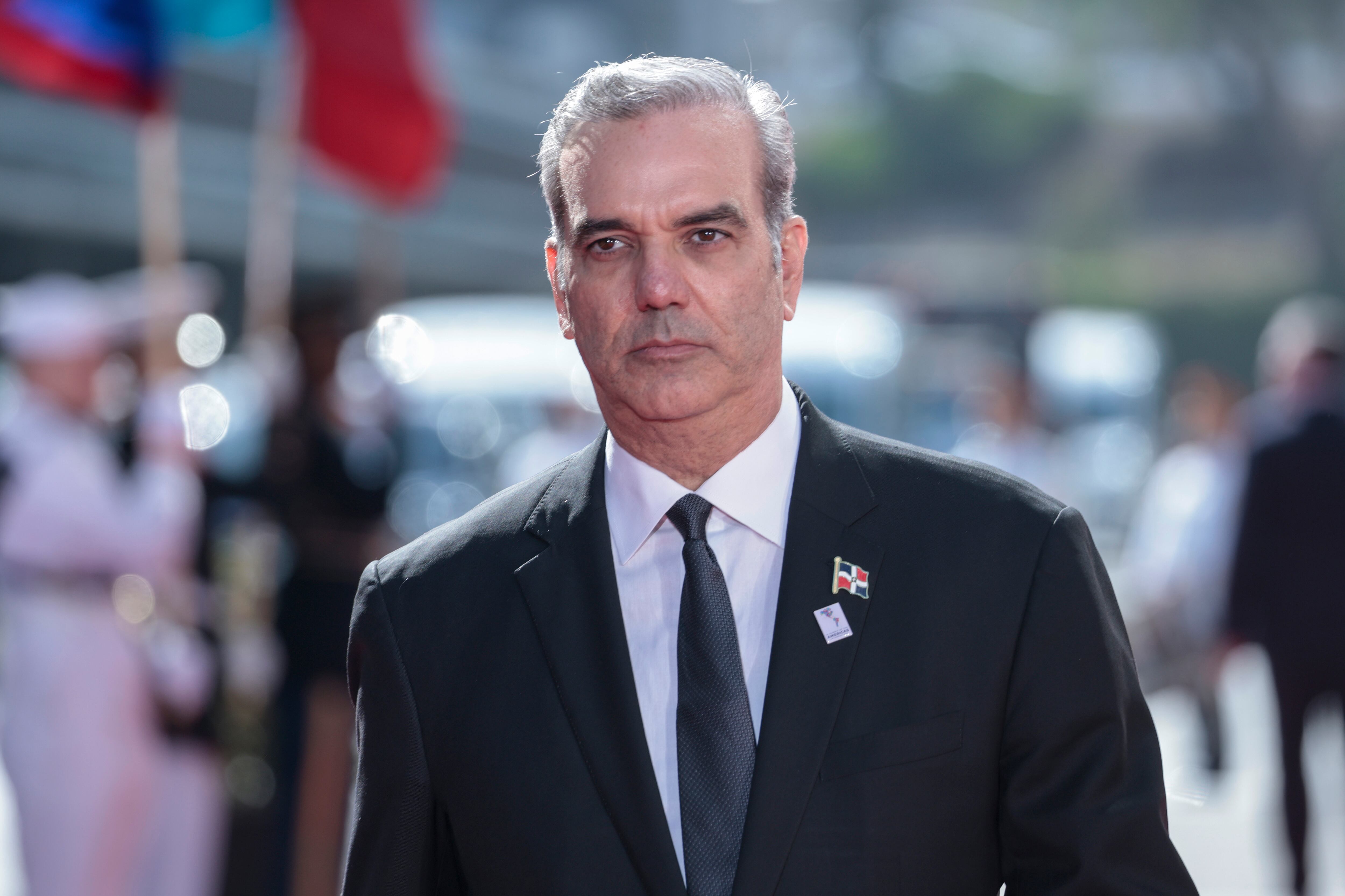 LOS ANGELES, CALIFORNIA - JUNE 08: President Luis Abinader of the Dominican Republic arrives to the Microsoft Theater for the opening ceremonies of the IX Summit of the Americas on June 08, 2022 in Los Angeles, California.  Leaders from North, Central and South America traveled to Los Angeles for the summit to discuss issues such as trade and migration. The United States is hosting the summit for the first time since 1994, when it took place in Miami. (Photo by Anna Moneymaker/Getty Images)