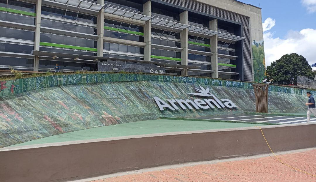 Centro Administrativo Municipal, CAM; alcaldía de Armenia, plazoleta de la quindianidad