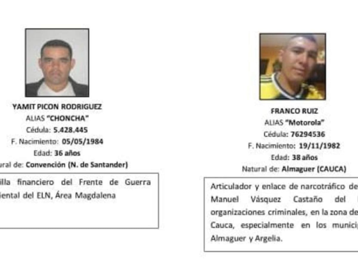 Estos son los otros tres miembros del ELN que serán extraditados a EE.UU.