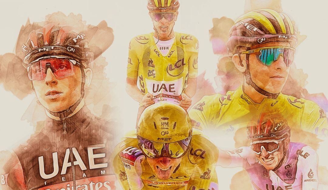 Tadej Pogacar le apunta a su tercer título consecutivo del Tour.