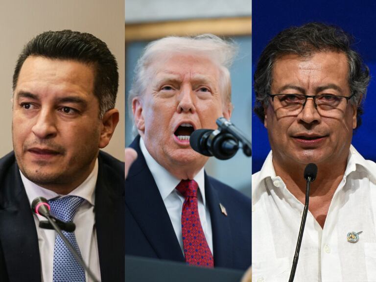 Andrés Idárraga, Donald Trump y Gustavo Petro (Fotos vía Getty Images)