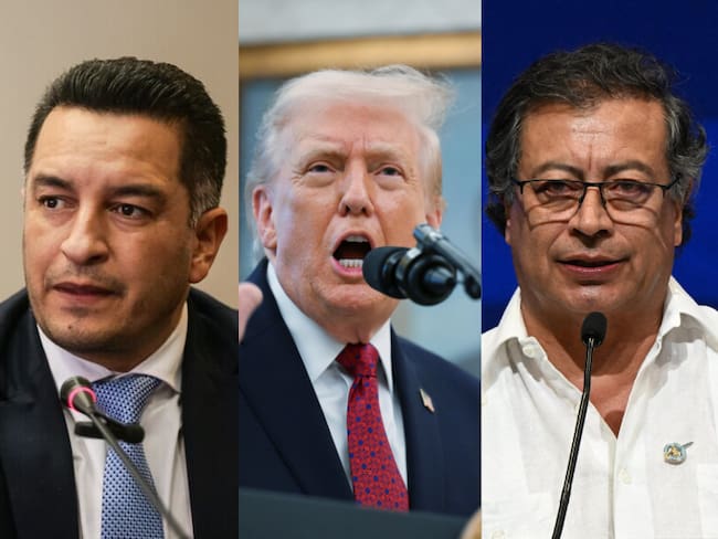 Andrés Idárraga, Donald Trump y Gustavo Petro (Fotos vía Getty Images)
