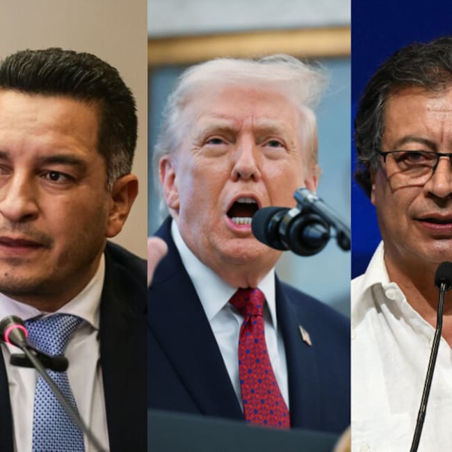 Andrés Idárraga, Donald Trump y Gustavo Petro (Fotos vía Getty Images)