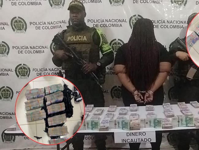 Una mujer de 36 años fue sorprendida con una maleta que contenía $260 millones de pesos en efectivo - Policía Valle