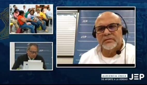 Salvatore Mancuso durante la audiencia ante la JEP.