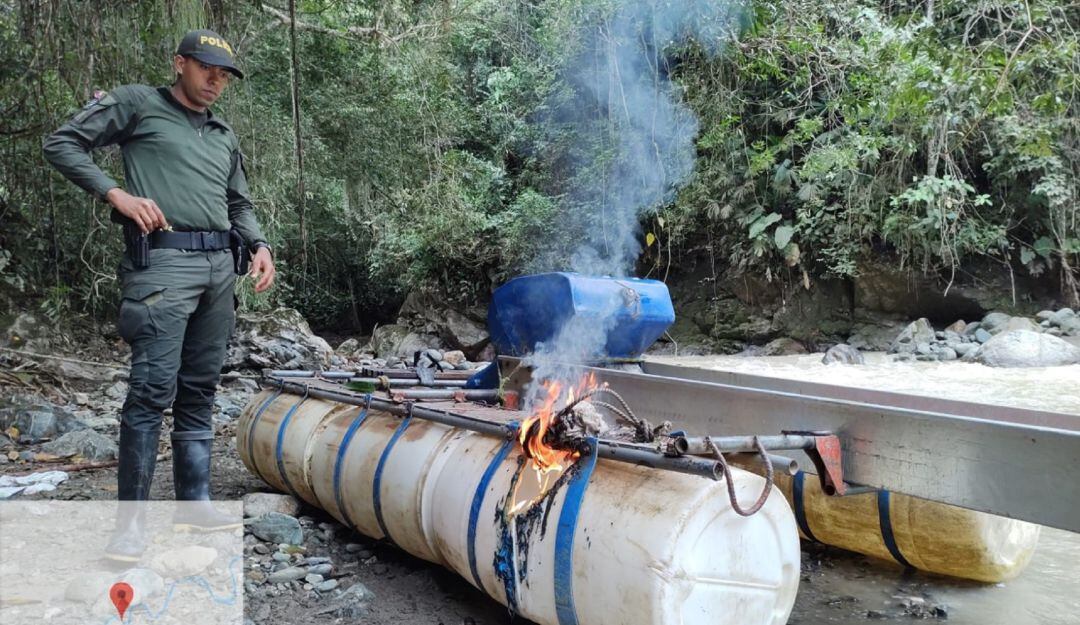 Incautan materia utilizado para minería ilegal
