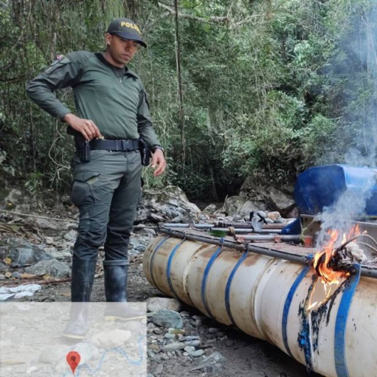 Policía Caldas incautó en Pácora, elementos utilizados para minería ilegal