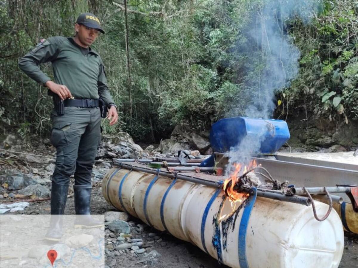 Policía Caldas incautó en Pácora, elementos utilizados para minería ilegal