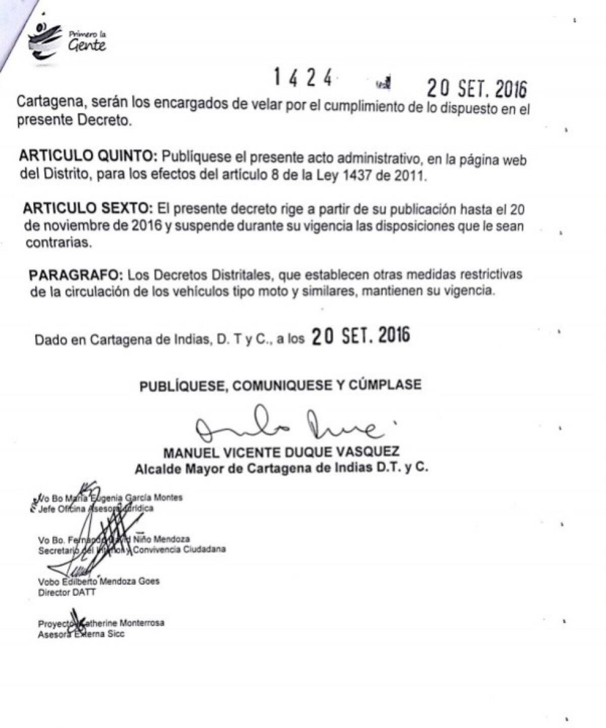 Durante este tiempo se estudiará la medida para extenderla a otros barrios de Cartagena