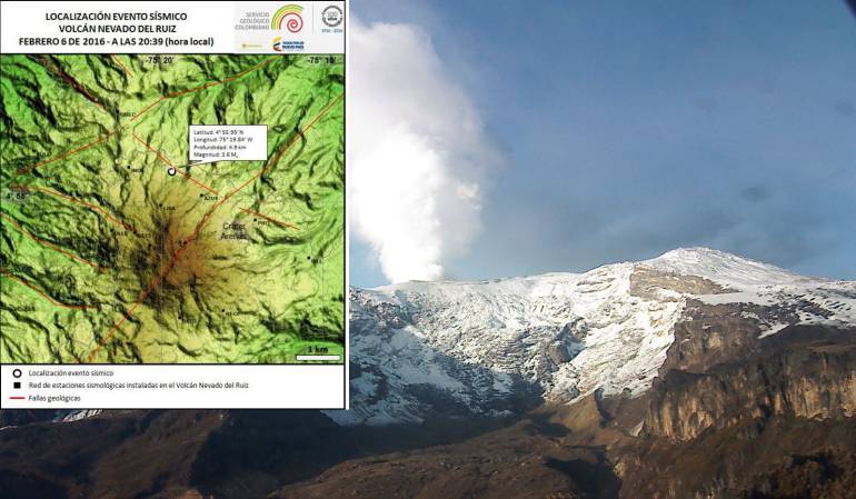 Sismo de 3.6 de magnitud, que se registró en el Volcán Nevado del Ruiz, se sintió en Manizales.