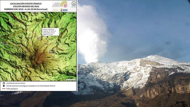 Sismo de 3.6 de magnitud, que se registró en el Volcán Nevado del Ruiz, se sintió en Manizales.