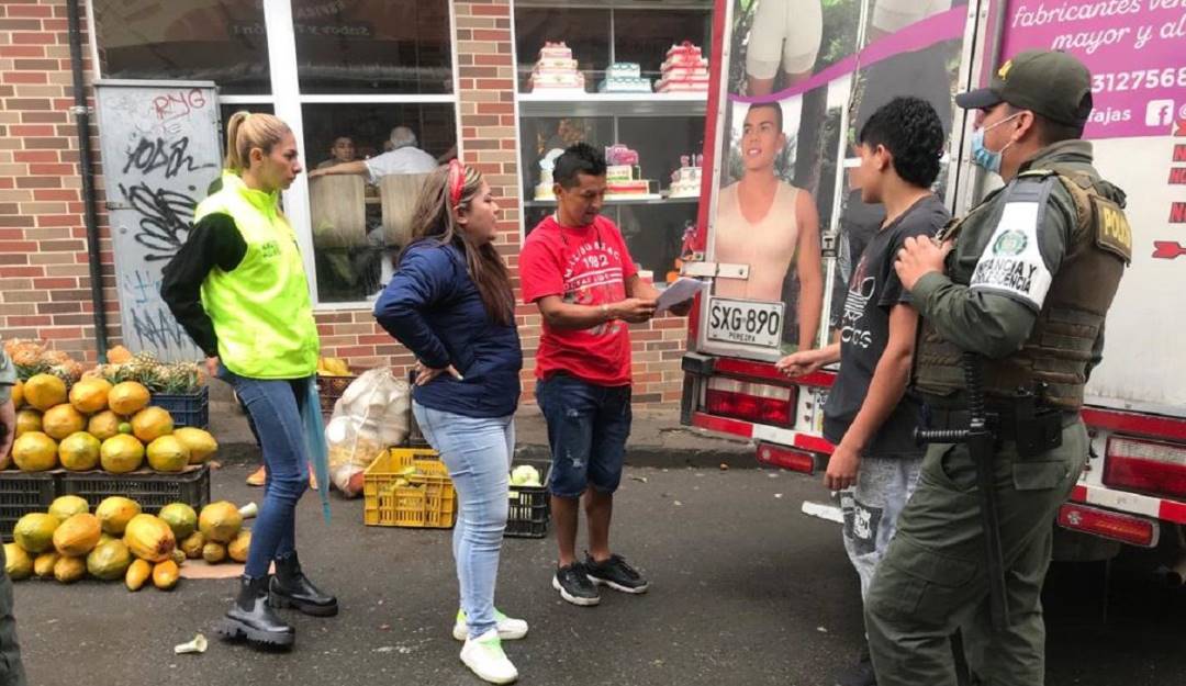 Adelantaron operativos en el centro de la ciudad, para prevenir el trabajo infantil. Crédito: Alcaldía de Manizales.