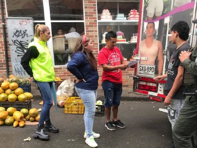 Adelantaron operativos en el centro de la ciudad, para prevenir el trabajo infantil. Crédito: Alcaldía de Manizales.