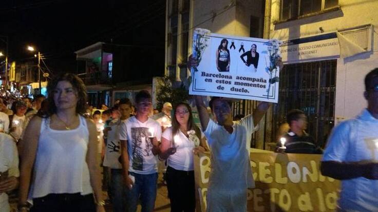 En Barcelona, Quindío marcharon rechazando los feminicidios y la violencia contra la mujer